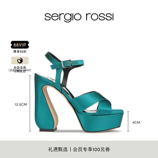 ROSSI系列通勤高跟粗跟厚底防水台凉鞋 Sergio Rossi 礼物