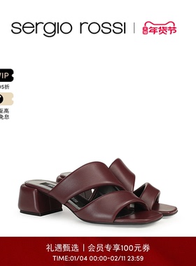 Sergio Rossi/SR女鞋SR SPONGY系列羊皮方头高跟凉鞋