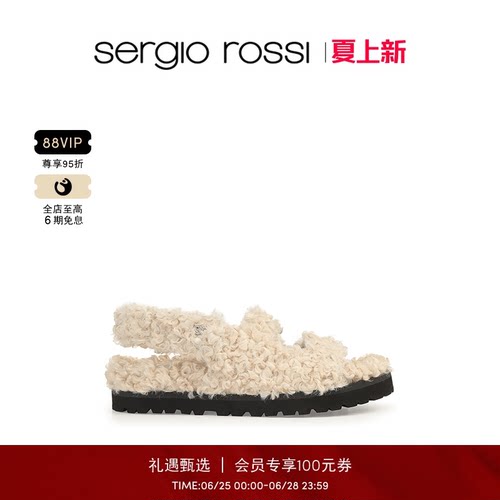 Sergio RossiSergio Rossi/SR女鞋SR MUPPET毛绒平底凉鞋