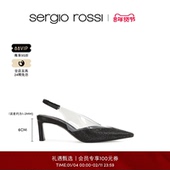 Rossi SR女鞋 EVANGELIE系列钻饰尖头细跟露跟凉鞋 Sergio 高跟鞋