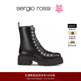 Sergio Rossi女鞋SI ROSSI系列绑带厚底短靴