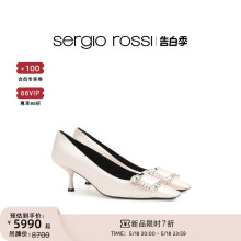 【520礼物新款】Sergio Rossi春夏sr Twenty系列扣饰尖头高跟鞋