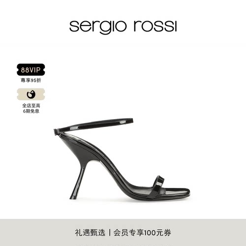 Sergio Rossi/SR女鞋SR BELLA系列一字带高跟凉鞋高跟鞋