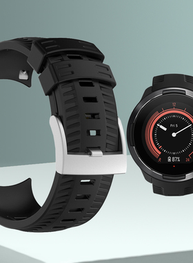 代用颂拓9 baro旗舰版硅胶手表带松拓斯巴达弧口橡胶表带24mm黑色