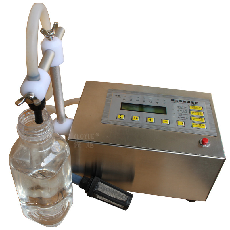 佐越GFK-160便携式数控液体灌装机 白醋酒水定量灌装机 全自动小型液体分装机 玻璃纯净矿泉水饮料灌装机自动