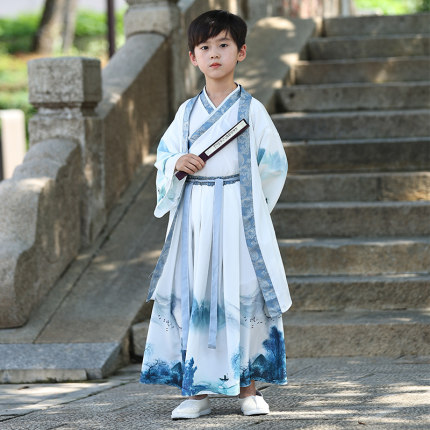 汉服男童秋季2024中国风古装国学演出服服装日常新款帅气儿童唐装