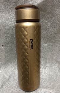 美国康宁Pyrex拧开式不锈钢浮雕保湿保冷便携保温杯 360ML商务杯