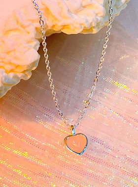 夏季爱心锆石项链女生轻奢小众设计感锁骨链ins冷淡风颈链高级感