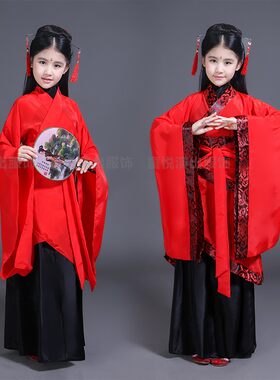 儿童古装公主舞衣女双绕曲裾汉服
