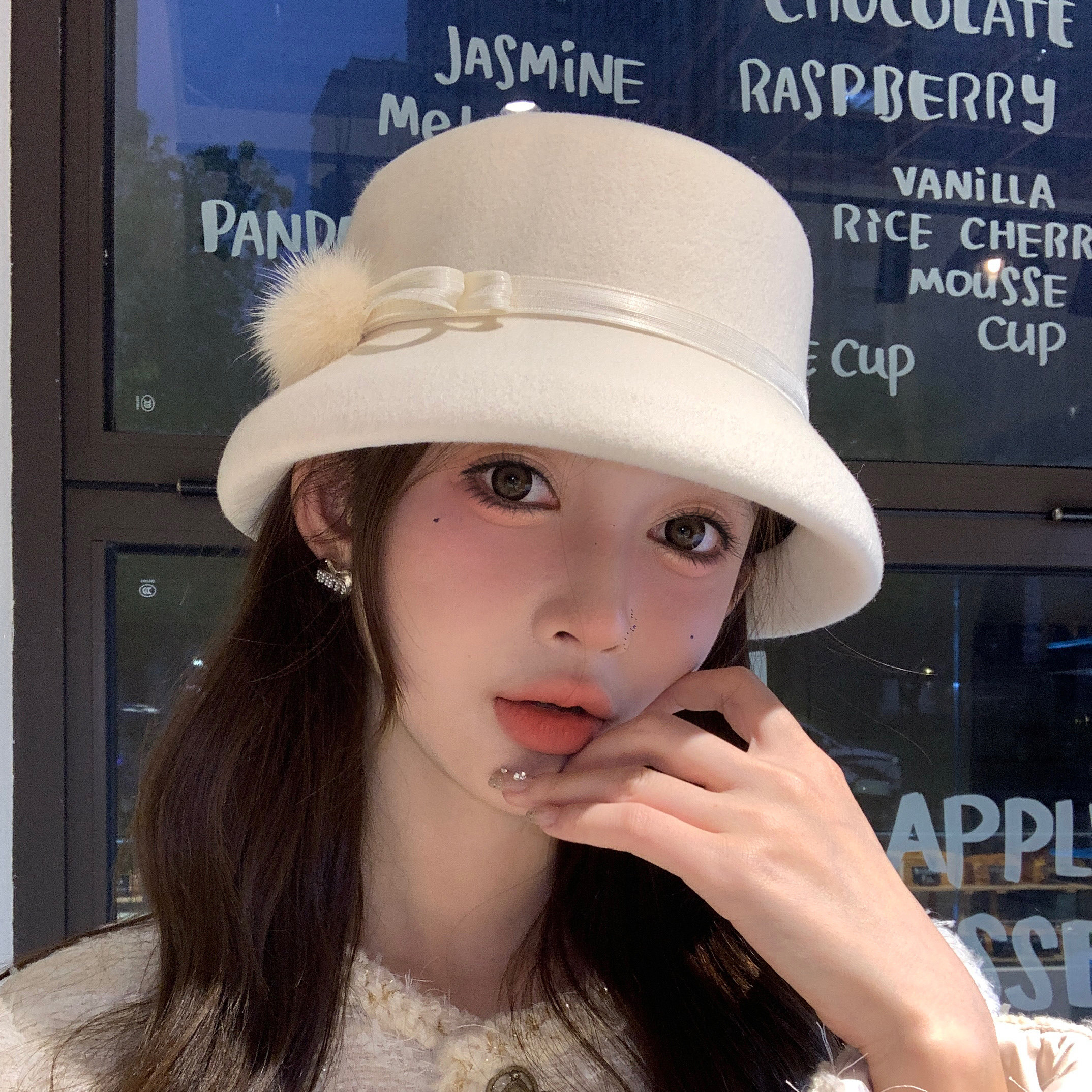 秋冬新款显脸小羊毛盆帽女气质百搭毛呢渔夫帽时尚气质千金小礼帽,服饰配件/皮带/帽子/围巾,帽子,淘宝优惠券,粉丝福利购,淘宝优惠卷