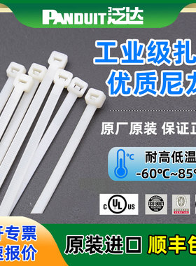 美国泛达尼龙扎带PLT1M-M高强度捆扎绑扎线固定自锁式白色抗寒