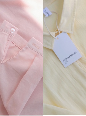 Guoxi定制 奶柠黄色/奶昔粉温和显白mini口袋防晒衬衫纯棉宽松