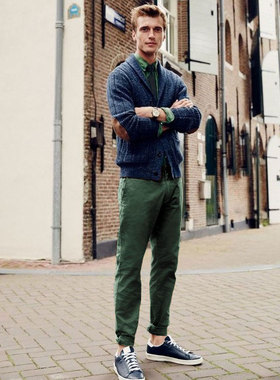 J.crew修身小直筒770微锥弹性复古潮墨绿斜纹卡其休闲长裤男Jcrew