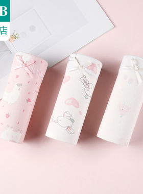 【2条装】ab内衣女童平角裤弹力舒适中大童女宝宝四角短裤F612