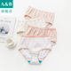 妈咪裤 女纯棉印花高腰抗菌小平脚舒适大码 ab内裤 0106 3条装