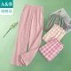 梭织纯棉格子居家休闲全棉女士家居长裤 ab内衣睡裤 薄款 U852
