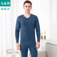秋冬羊毛无痕V领弹力舒适秋衣秋裤 ab内衣男士 保暖套装 R961