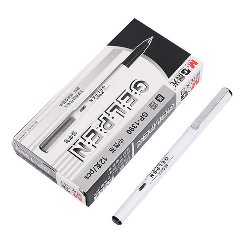 晨光中性笔gp1390白色清新