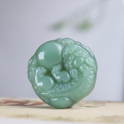 新疆和田青白玉有求必应貔貅吊坠男女款玉石挂玉坠毛衣链玉佩珠宝