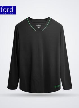 BYFORD/百富男士V领家居服长袖睡衣舒适可外穿MH24529