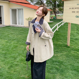 卡其色风衣外套女小个子韩系2025春季新款气质显瘦英伦风中长大衣图片