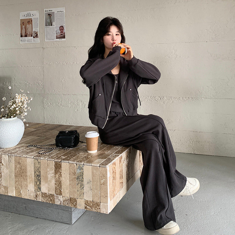 时尚设计感休闲运动女2025年春季新款卫衣背心配长裤,女装运动套装,浙宝157（原165A）