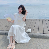 夏款新趋势无袖吊带仙女裙2025新款新中式拼接提花衬衫半裙套装，女装套装/套裙，浙宝157（原165A）