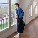 高级感牛仔上衣背心裙淡人套装女2025新款夏季韩系休闲长裙两件套，女装套装/套裙，浙宝157（原165A）