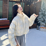 【现货】90白鸭绒设计感褶皱抽绳立领羽绒服157-3318-P295K438，女装羽绒服，浙宝157（原165A）