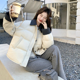 【现货】90白鸭绒撞色拼接翻领羽绒服157-3319-P285K428，女装羽绒服，浙宝157（原165A）