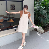 韩版宽松休闲背带裙女夏季2025新款百搭减龄T恤连衣裙，女装连衣裙，浙宝157（原165A）