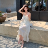 【现货】拼接设计吊带连衣裙157-9071-P140-K208，女装连衣裙，浙宝157（原165A）