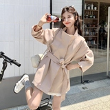 中长款立领风衣外套女2025秋季新款小个子韩系高级感日系休闲大衣，女装风衣，浙宝157（原165A）