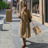 【现货！数据好】简约抽绳中长款风衣157-8719-P155-K218，女装风衣，浙宝157（原165A）