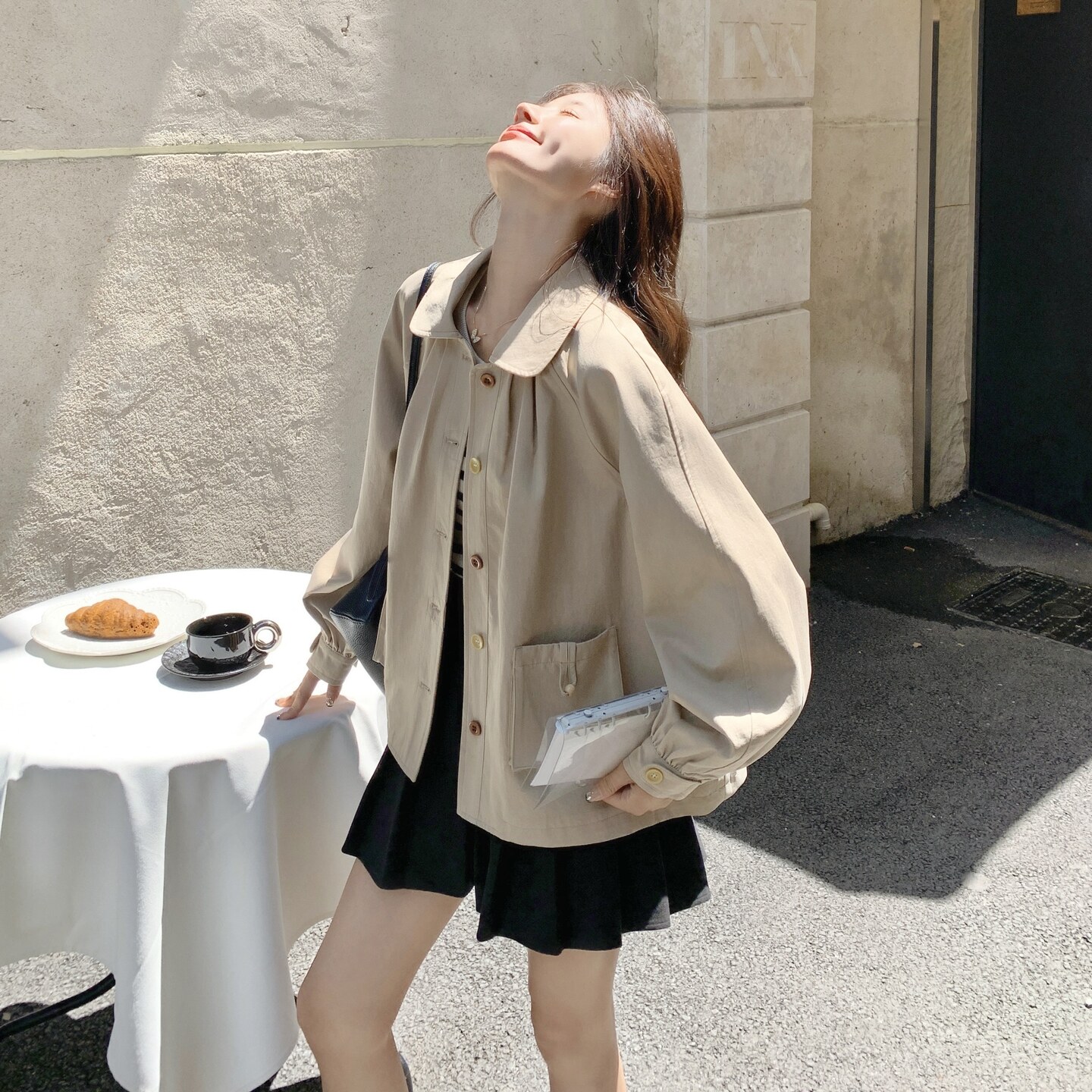 【现货】设计感短款风衣外套157-2222-P155K228,女装短外套,浙宝157（原165A）