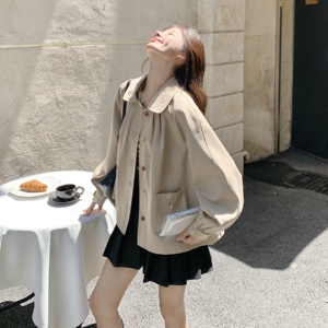 【现货】 设计感短款风衣外套 157-2222-P155K228图片