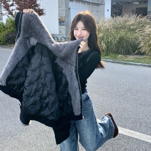 【现货】90白鸭绒仿水貂夹克羽绒外套157-3331-P275K408