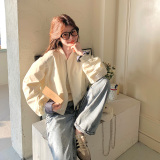 【数据好！现货】设计感拼接格子袖短外套157-8893-P135-K198，女装短外套，浙宝157（原165A）