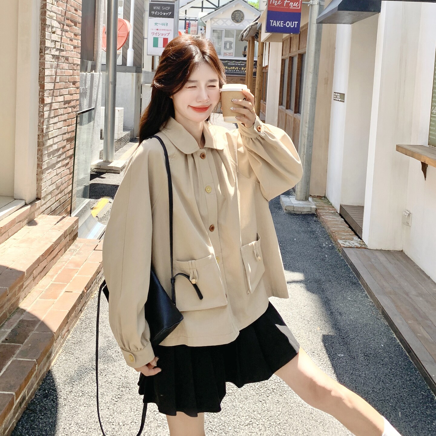 【现货】设计感短款风衣外套157-2222-P155K228，女装短外套，浙宝157（原165A）