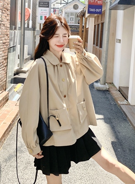【现货】 设计感短款风衣外套 157-2222-P155K228