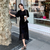 赫本风黑色鱼尾裙女2025年夏季新款法式高级感气质显瘦小众连衣裙，女装连衣裙，浙宝157（原165A）