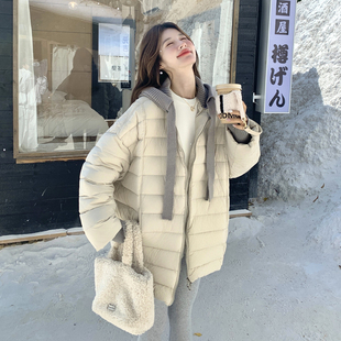 【现货】 90白鸭绒 可拆卸针织连帽排骨羽绒服 157-3303-P335K498