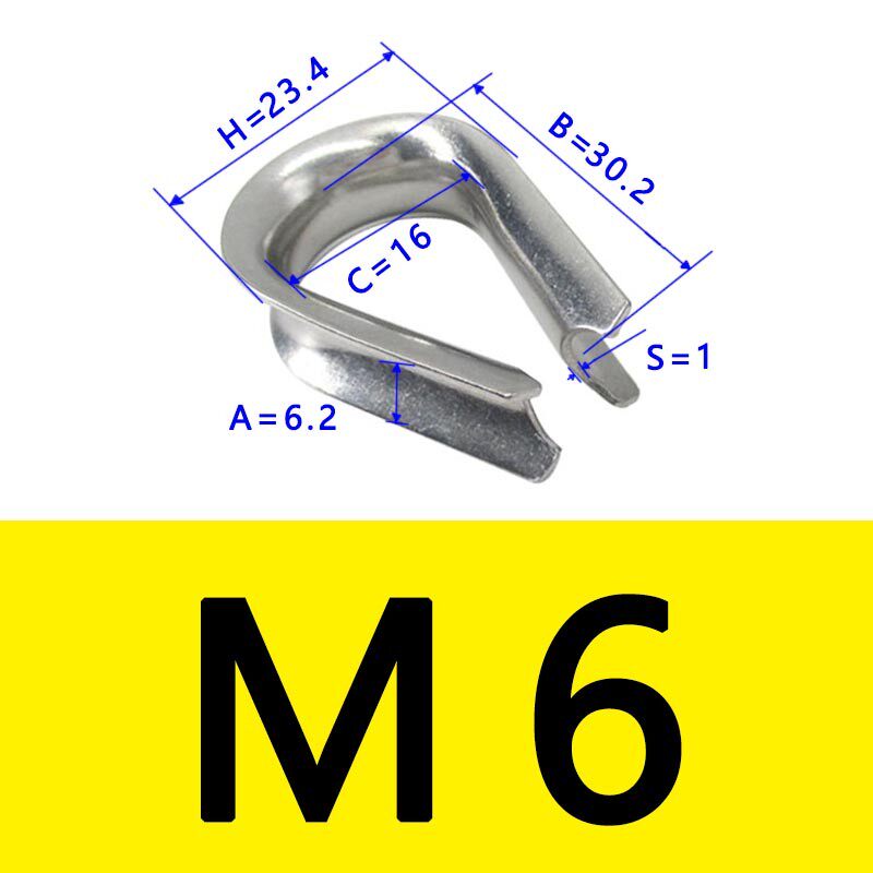 304不锈钢鸡心环钢丝绳套环三角圈保护套夸口羊眼钢丝环M2M8M10