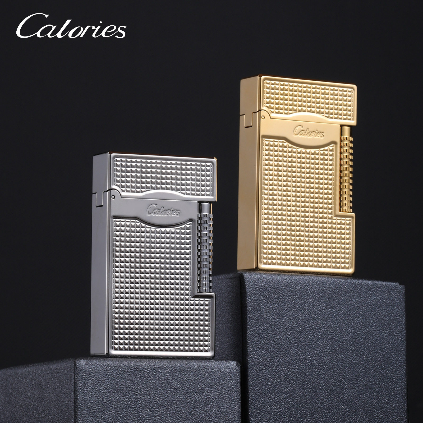 卡路双火焰充气朗声打火机巴黎丁黄铜钢音经典高档创意送男士礼物