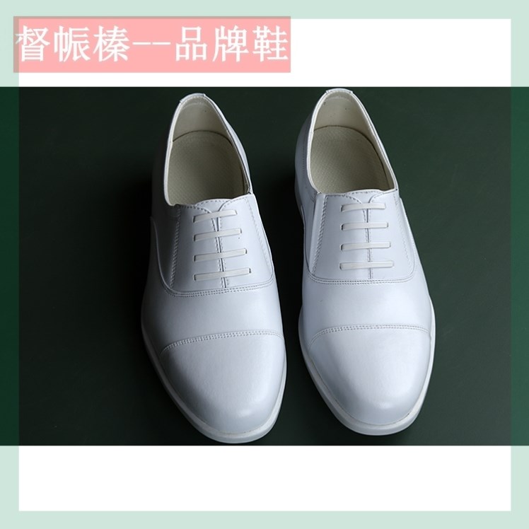 春秋演出工作小白鞋三接头男英伦尖头白皮鞋真皮商务正装婚礼拍照
