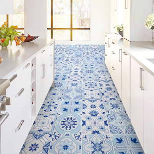 阳台地板贴墙贴自粘装饰防水耐磨防滑瓷砖贴纸浴室厨房花砖地砖贴