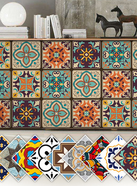 厨房卫生间防水墙贴浴室腰线自粘墙纸墙面装饰翻新瓷砖贴纸花砖贴