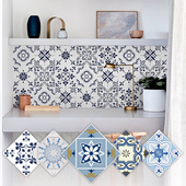 地中海墙贴厨房防油贴纸墙面装 饰贴自粘 饰卫生间防水地板贴瓷砖装
