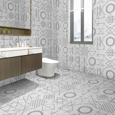 卫生间防水厨房地面浴室瓷砖贴纸