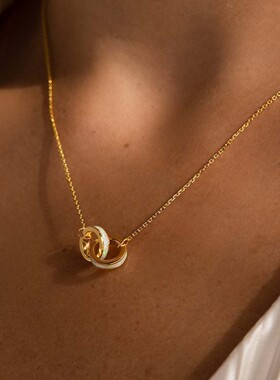 英国george melis澳宝高保色永恒圈不对称拼接项链 颈链短项链